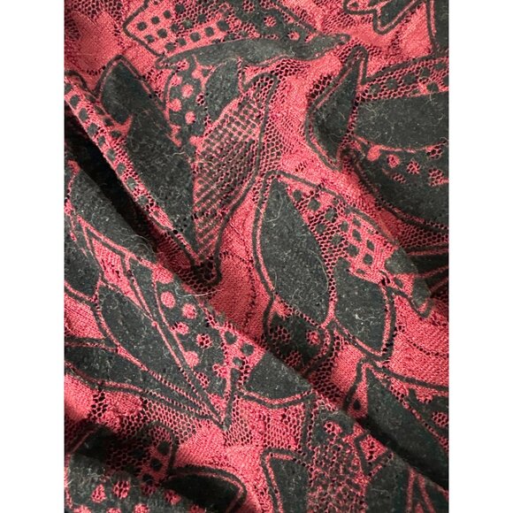 Maeve ANTHROPOLOGIE Women’s Elorn Burgundy Black Lace Ruched Dress Size 6 Goth - Picture 14 of 15